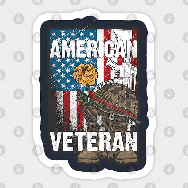 American Veteran Sticker by BE MY GUEST MARKETING LLC